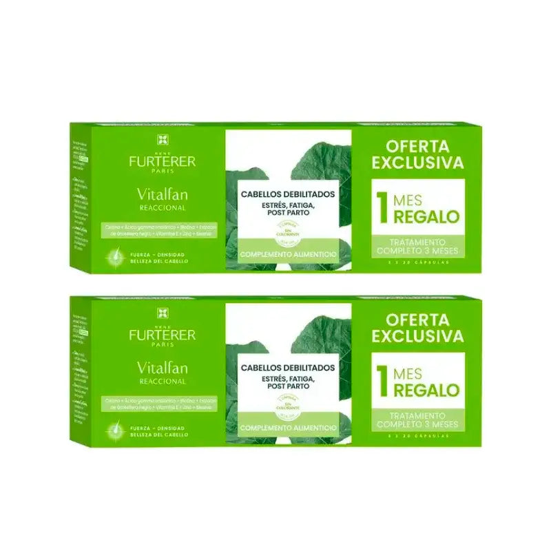 Rene Furterer Vitalfan Anticaida Reaccional, Pack 2 x 30 gélules