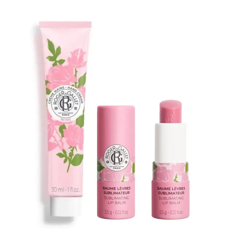 Roger & Gallet Rose Rose Crème pour les mains + Baume à lèvres