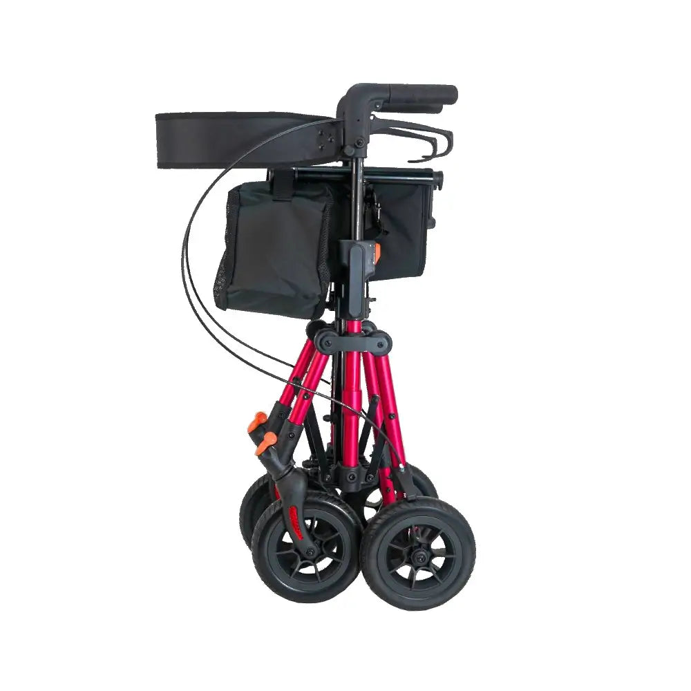 déambulateur compact en aluminium, rouge