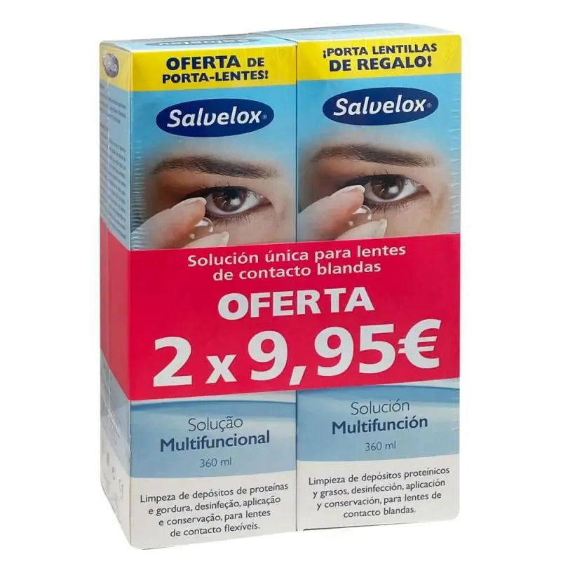 Salvelox Single Solution For Soft Contact Lenses, 2 X 360 ml