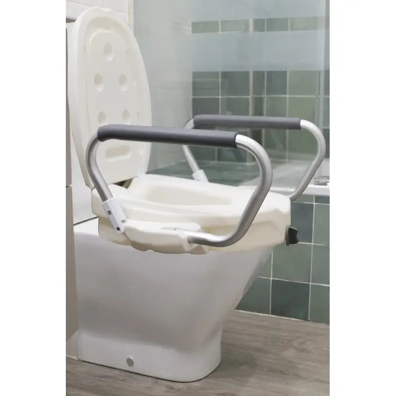 Sanitec Alza : rehausseur de WC avec couvercle et poignées, 15 cm, 1 unité