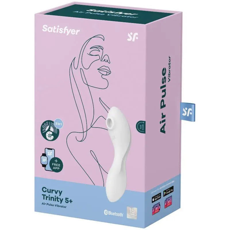 Satisfyer Connect Curvy Trinity 5 Stimulateur & Vibrateur App - Blanc
