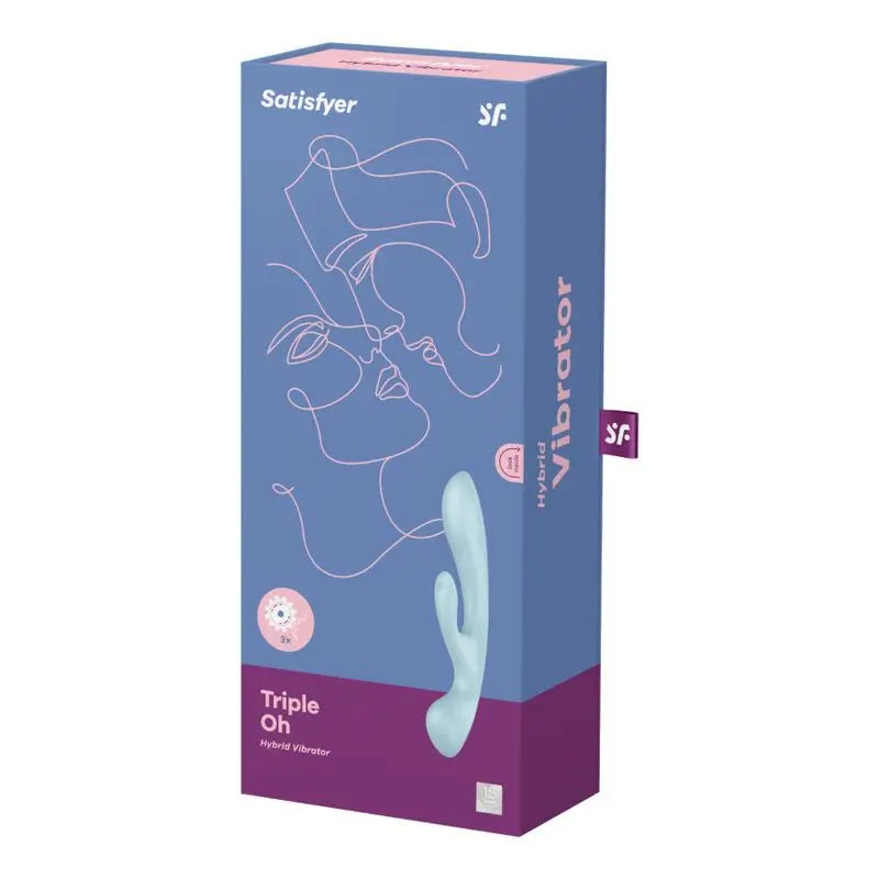 Vibrateur Satisfyer Vibrateur hybride Triple Oh - Bleu