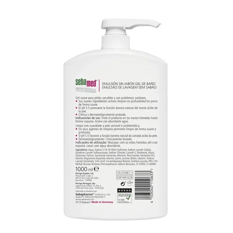 SEBAMED Gel de bain émulsion sans savon 1000 ml