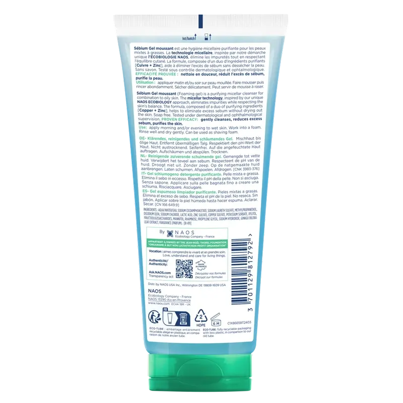 BIODERMA Sebium Gel nettoyant spécifique moussant sans détergent, 200 ml