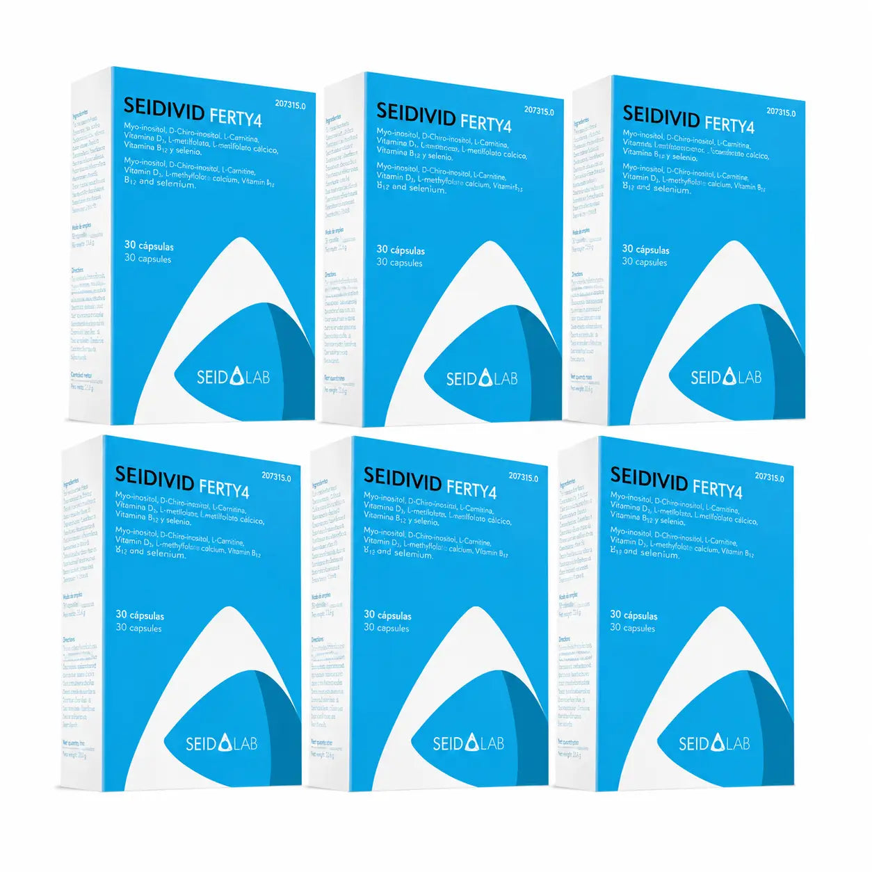 Seidivid Ferty4 Complément Alimentaire, Pack 6 x 30 Capsules