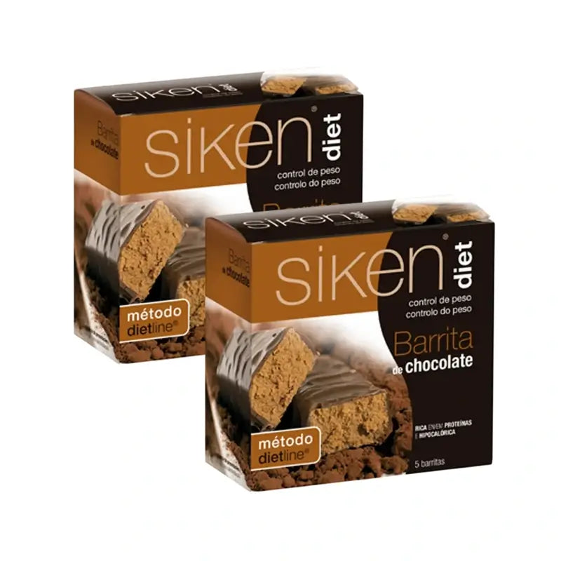 Siken Barre chocolatée diététique, 2X5 unités