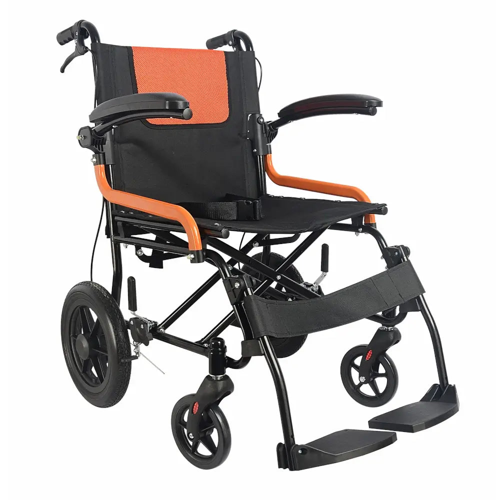 fauteuil roulant de transport, accoudoirs rabattables, 46 cm