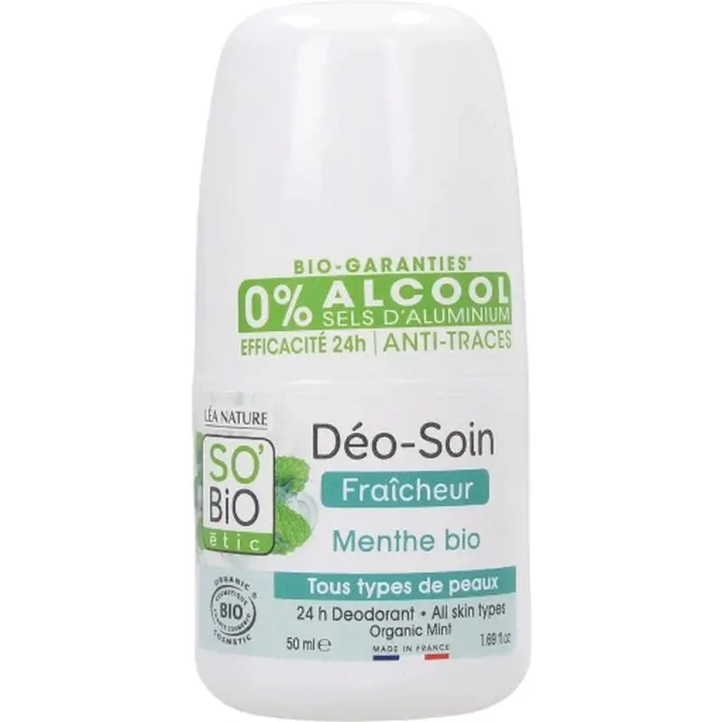 So'Bio Etic Deodorant Freshness 24H Mint Roll-On 50Ml.