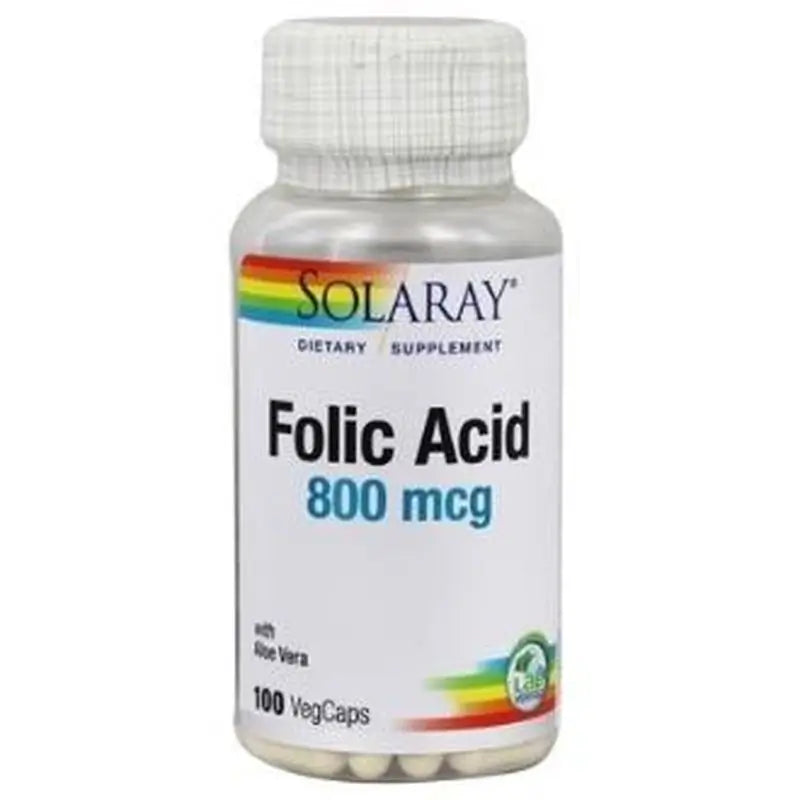 Solaray Folic Acid 800Mcg. 100 Capsules