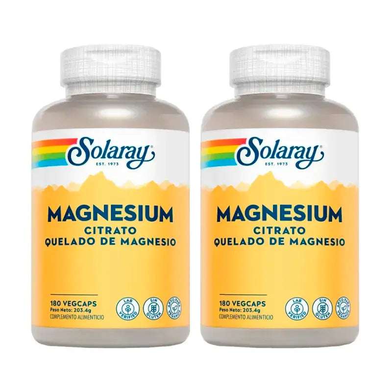 Solaray Citrate de Magnésium Pack 2 x 180 Capsules
