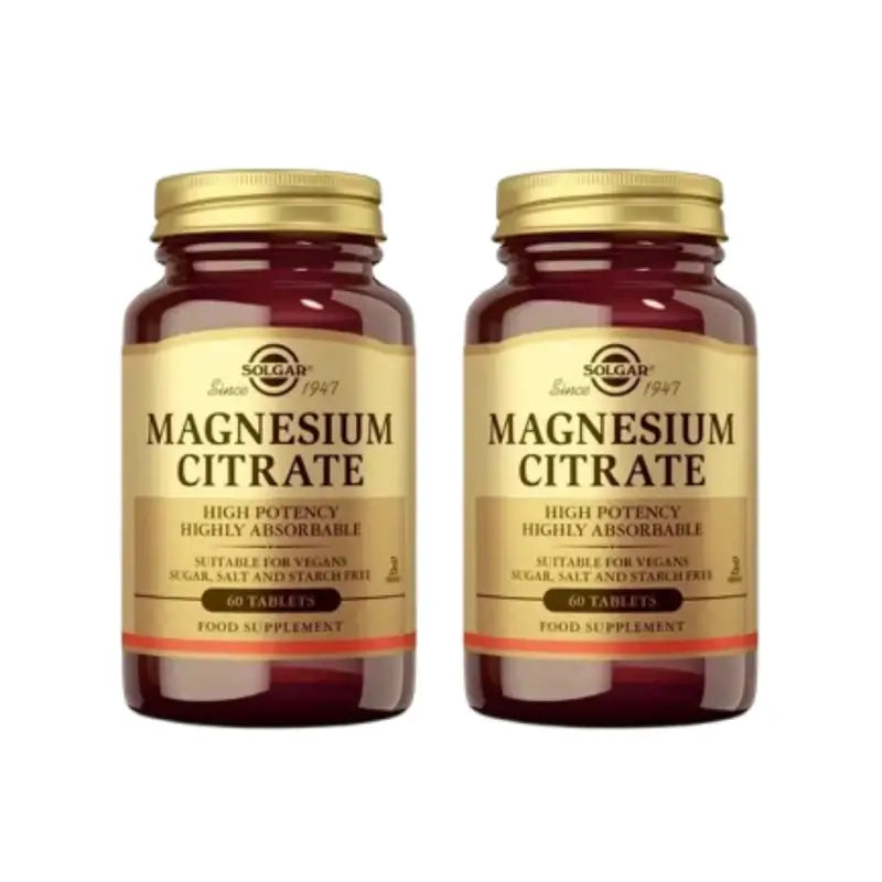 Solgar Citrate de Magnésium, 2X60 Comprimés