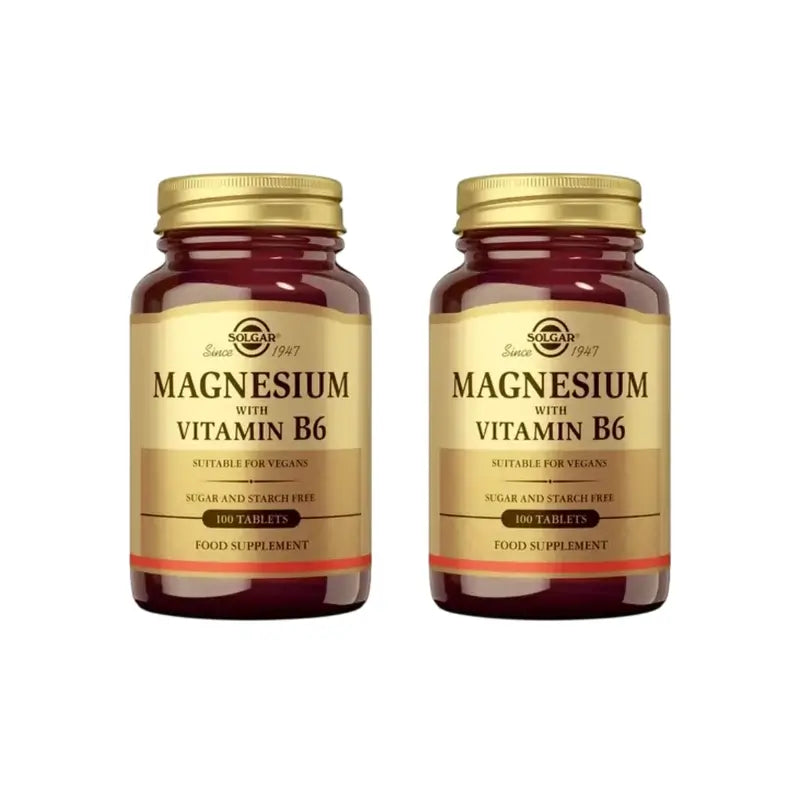 Solgar Magnésium + Vitamine B6, 2X100 Comprimés