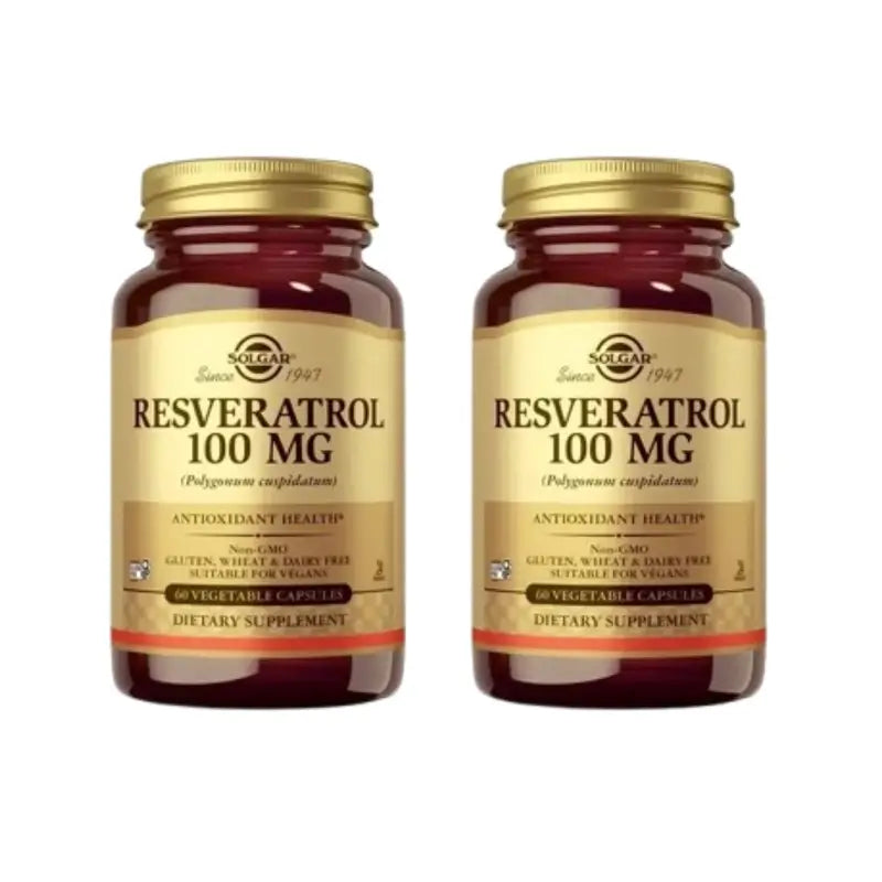 Solgar Resveratrol, 2X60 Capsules Végétales