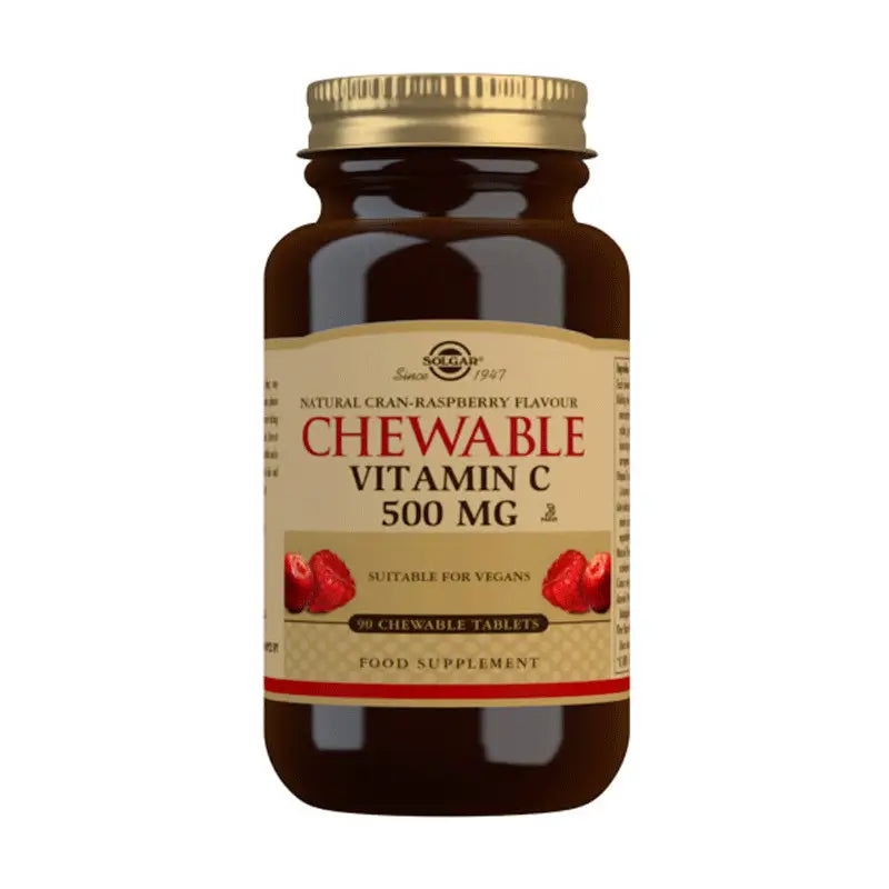 Solgar Vitamin C 500 mg. Raspberry 100 Chewable Tablets