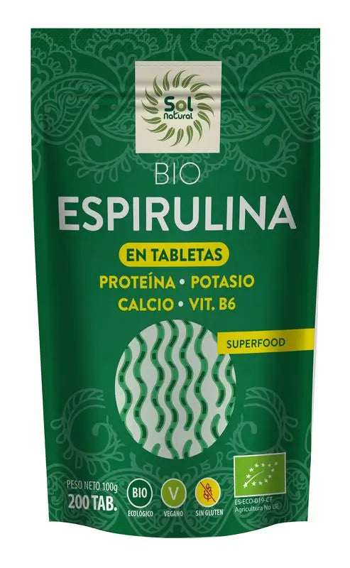 Solnatural Spirulina Bio Tablets, 200 Tablets