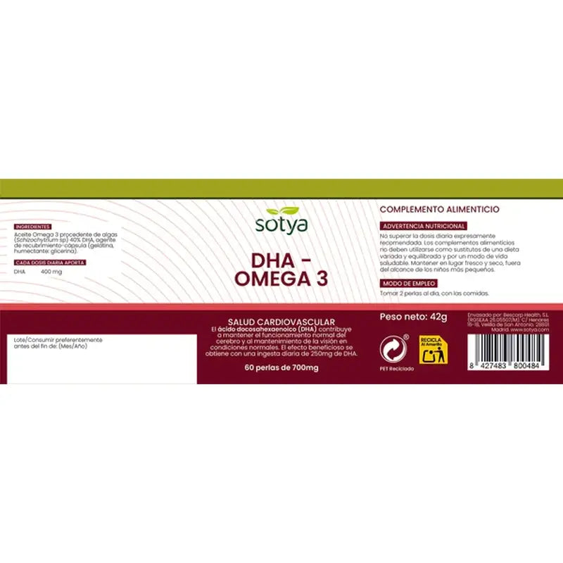 Sotya Dha 700 Mg , 60 gélules