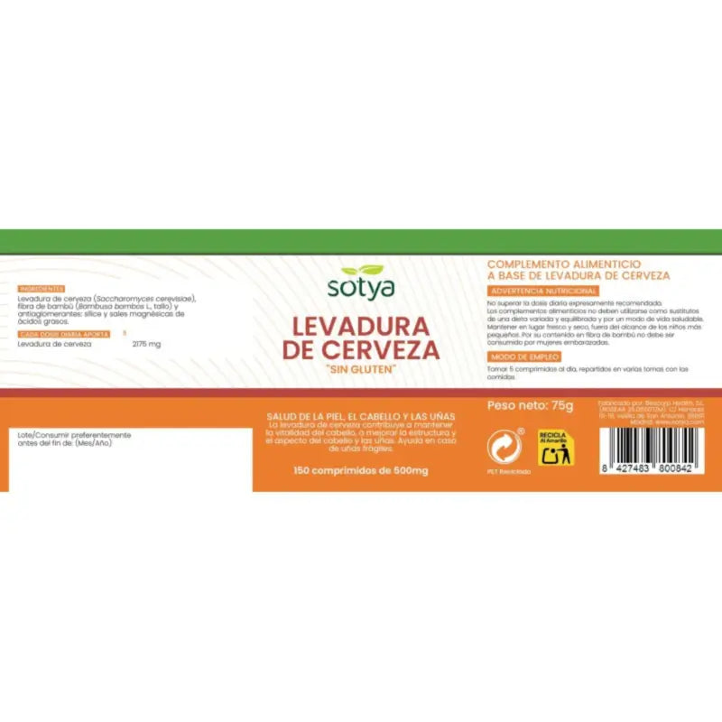 Sotya Levure de bière 500 mg, 150 comprimés