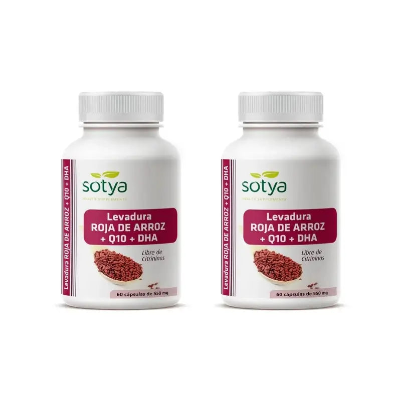 Sotya Riz à la levure rouge + Q10 + Dha, 2X60 Capsules