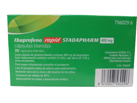 Stadapharm Ibuprofen Rapid 400 mg, 20 gélules