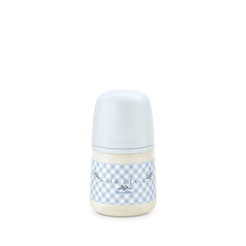 Suavinex Tétine pour biberon Sx Pro Slow Flow (S) +0 mois Wild&Free Blue, 150 ml