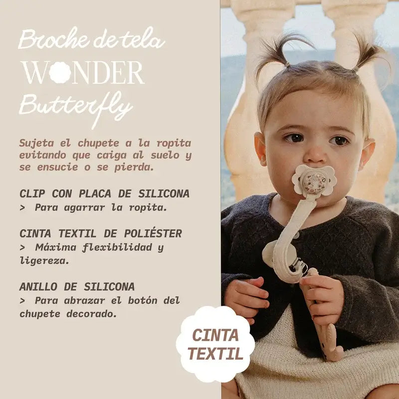 Suavinex Sucette en tissu +0 mois, Wonderland Pink