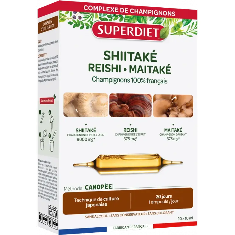Superdiet Shitake-Maitake-Reishi Bio 20Amp.