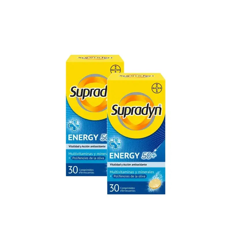 Supradyn Energy 50+ Vitamines et énergie, lot de 2 x 30 comprimés effervescents