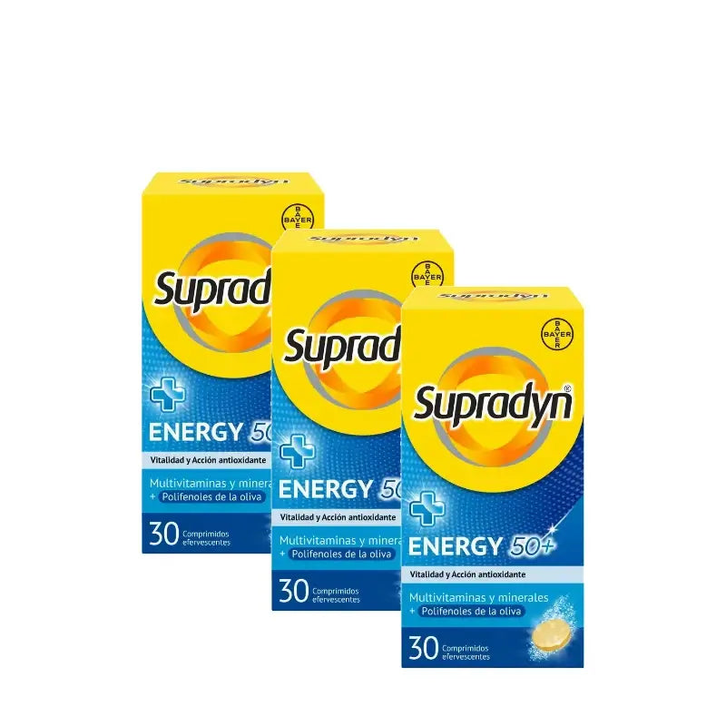 Supradyn Energy 50+ Vitamines et énergie, lot de 3 x 30 comprimés effervescents