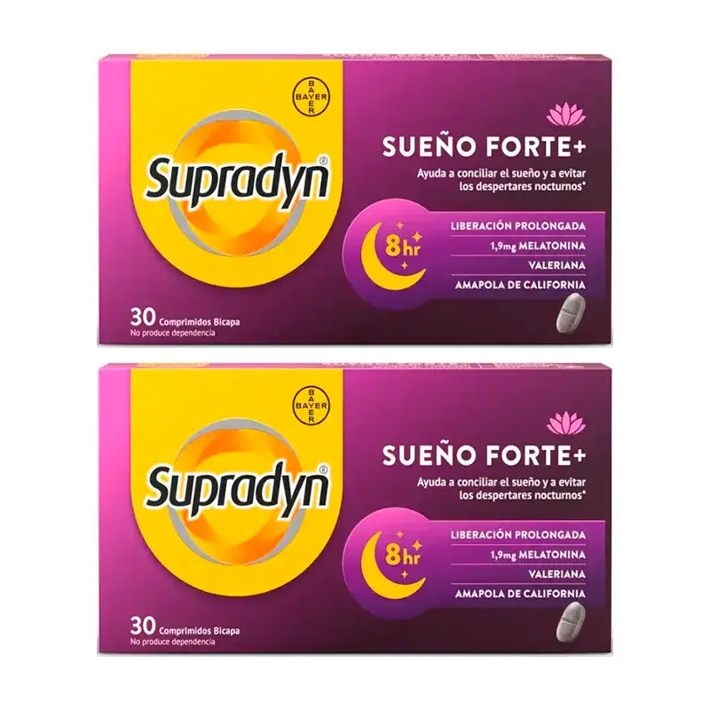 Supradyn Sleep Forte+ réduit les réveils nocturnes, paquet de 2 x 30 comprimés
