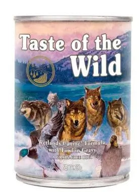 Taste Canine Adult Wetlands Duck Quail 12X390Gr box wet dog food