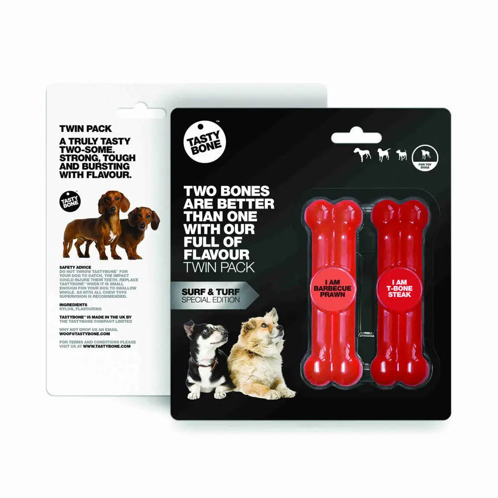 Tasty Bone Twin Pack Shrimp Bbq Steak Toy