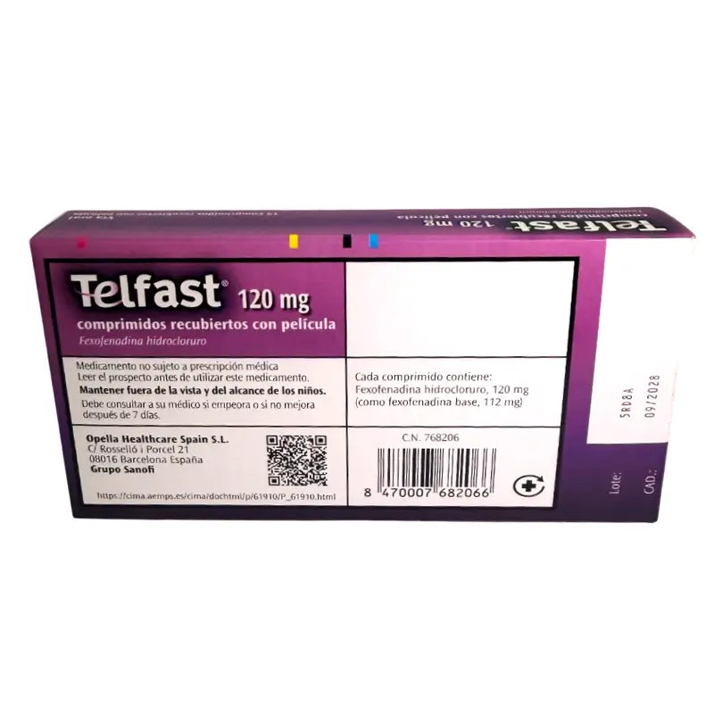 Telfast 120 mg, 15 comprimés pelliculés