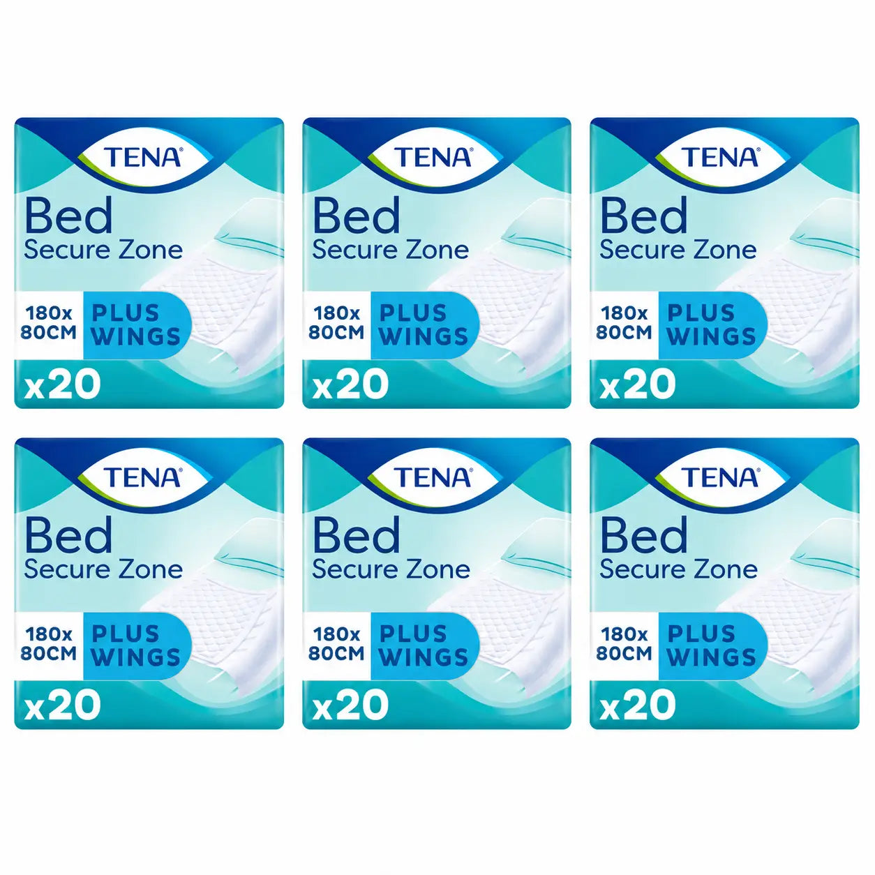 Tena Bed Protector Bed Plus 80 X 180, 20 pcs, 6-pack