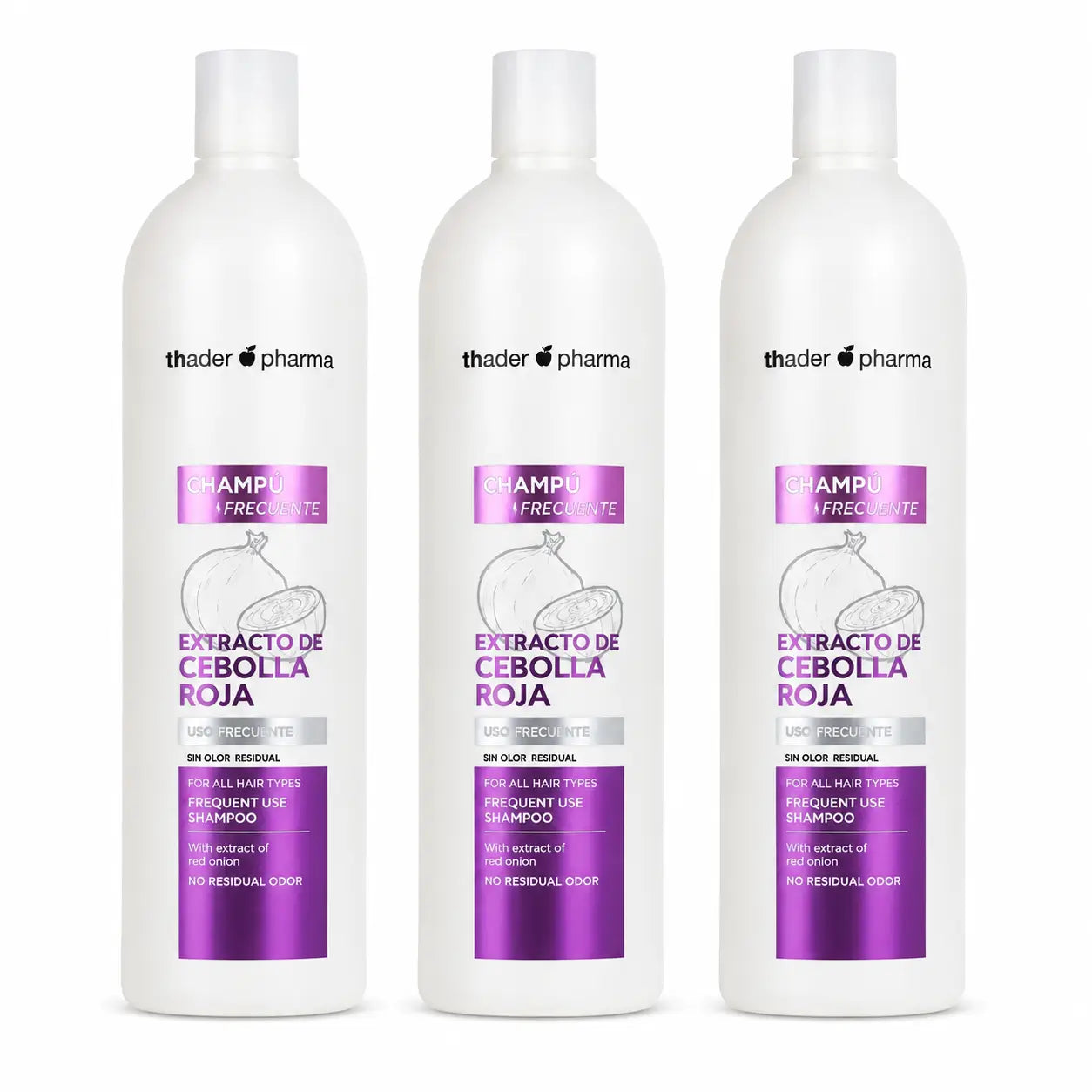 Th Pharma Shampooing à l'oignon 1000 ml, lot de 3