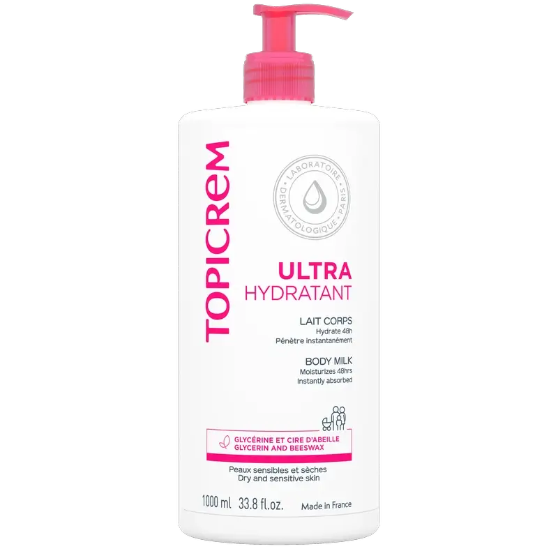 Topicrem Lait corporel ultra-hydratant 1L