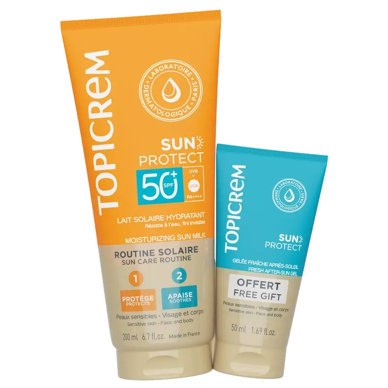 Topicrem Pack Sun Protect Body Milk Spf50+ 200Ml + Aftersun 50Ml Gratuit