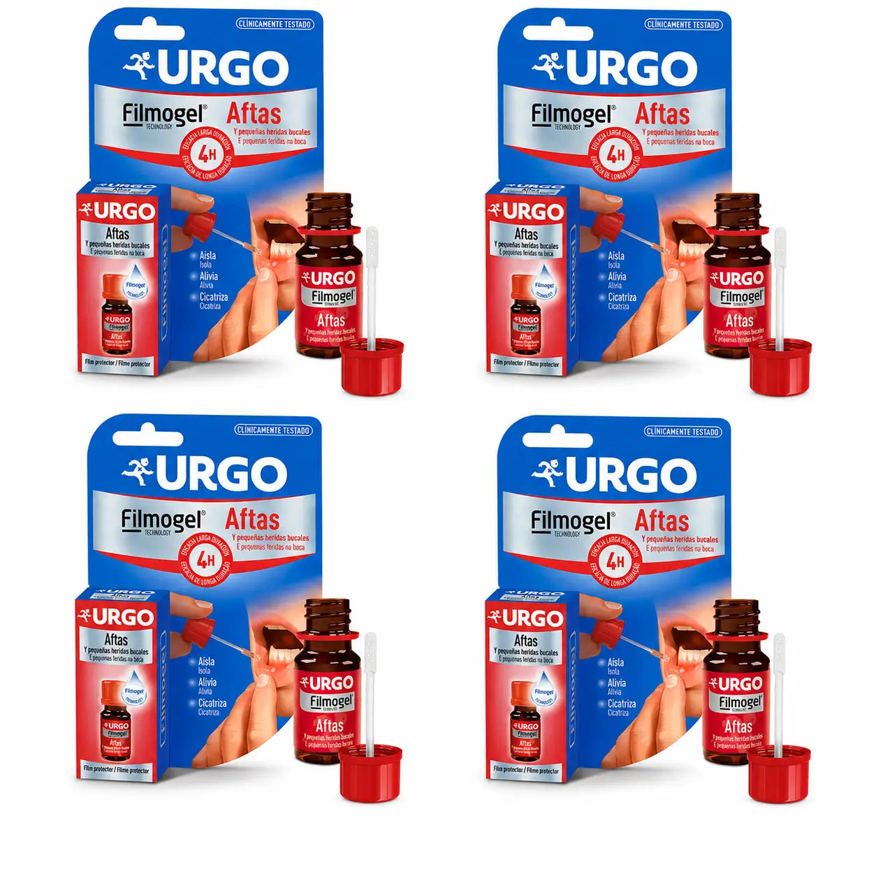 Urgo Filmogel contre les aphtes, flacon de 10 ml, lot de 4