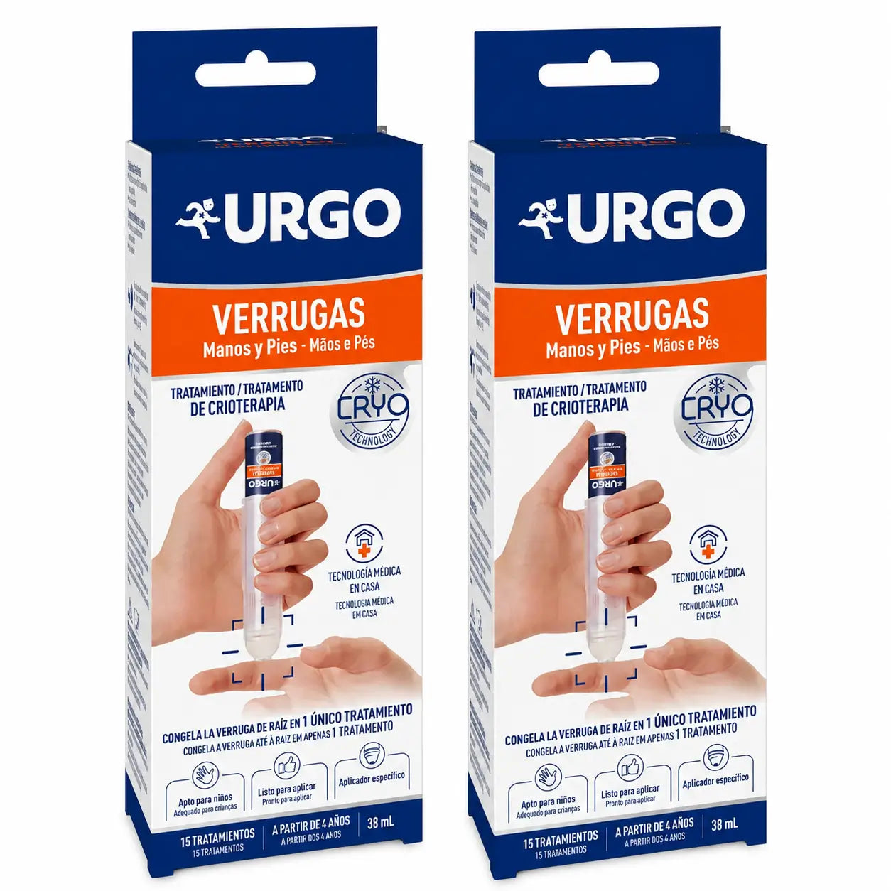 Urgo Verrugas Cryothérapie - Flacon de 38 ml, 15 traitements, lot de 2