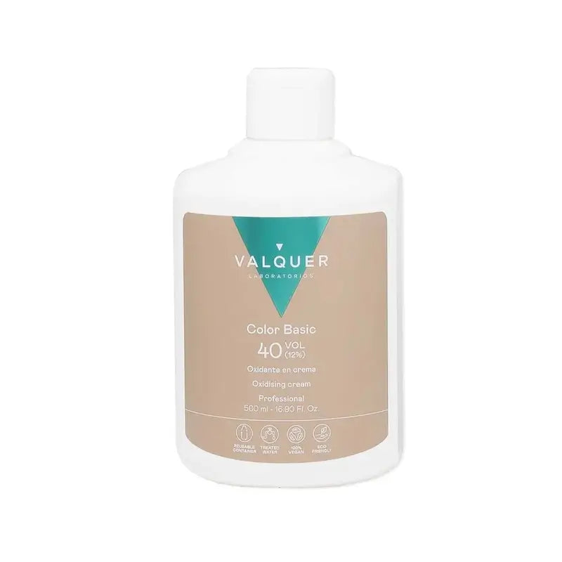 Valquer Agua Oxigenada 40 Vol (12%) - Oxydant professionnel pour cheveux, 500 ml