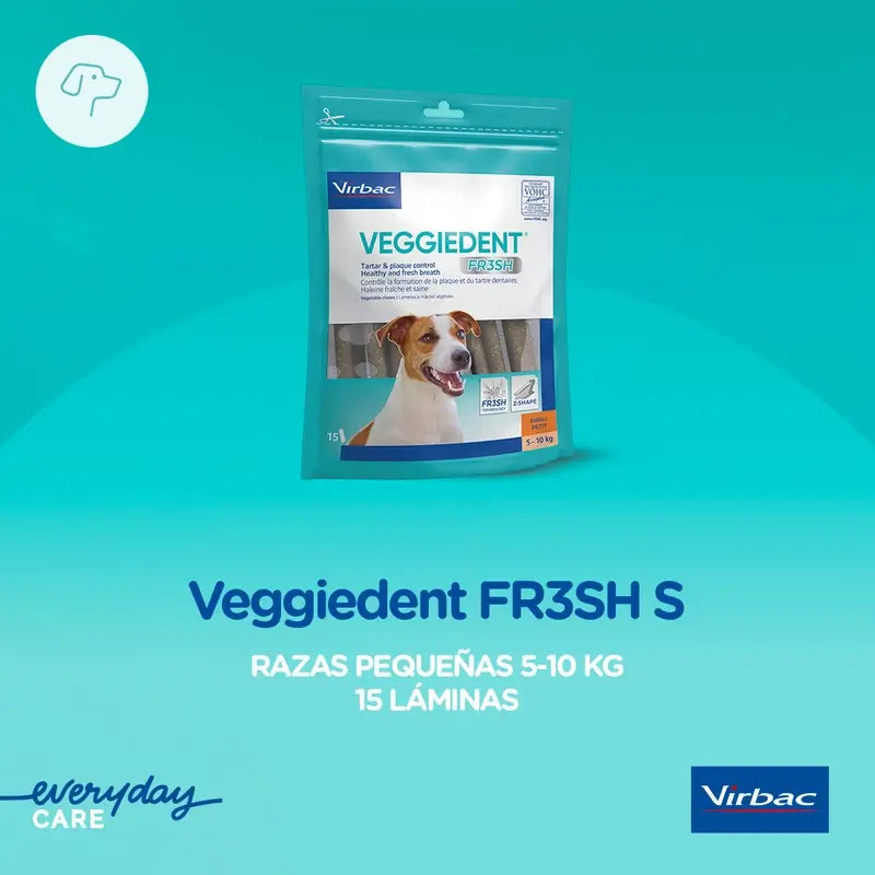 Virbac Veggiedent Fr3sh S, Snacks dentaires pour chiens de petite race