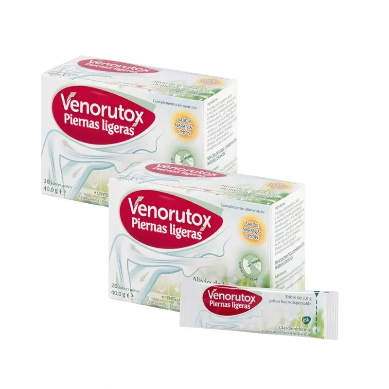 Venorutox Jambes Légères Orange-Citron, 2X20 Sachets