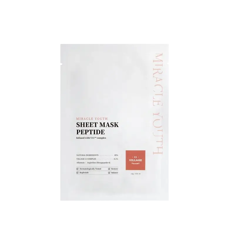 Village 11 Factory Miracle Youth Sheet Peptide Mask, 23 grammes