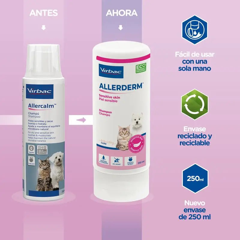 Virbac Allerderm Shampooing Peau Sensible 250 Ml