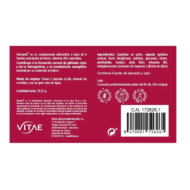 VITAE Ferrum6, 60 gélules