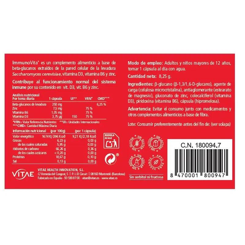 VITAE Immunovita, 15 gélules