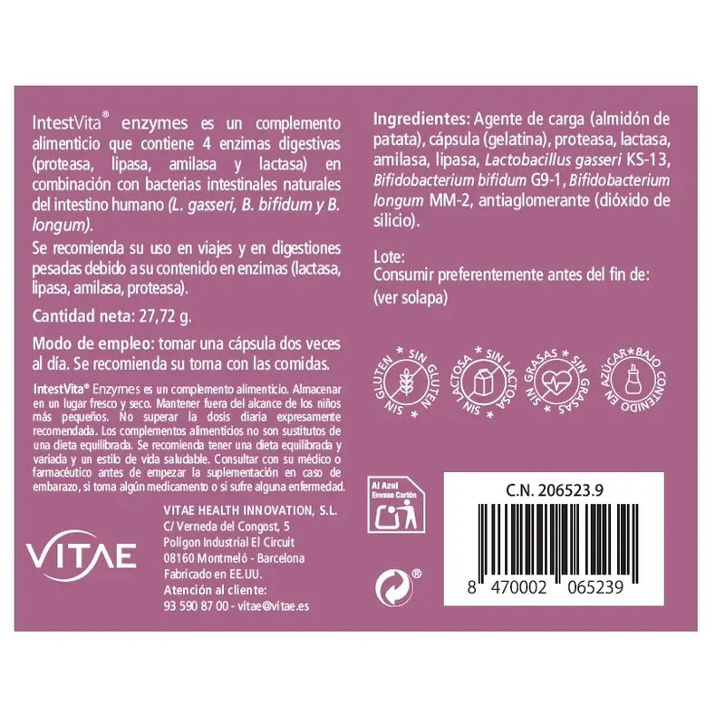 VITAE IntestVita Enzymes, 60 gélules