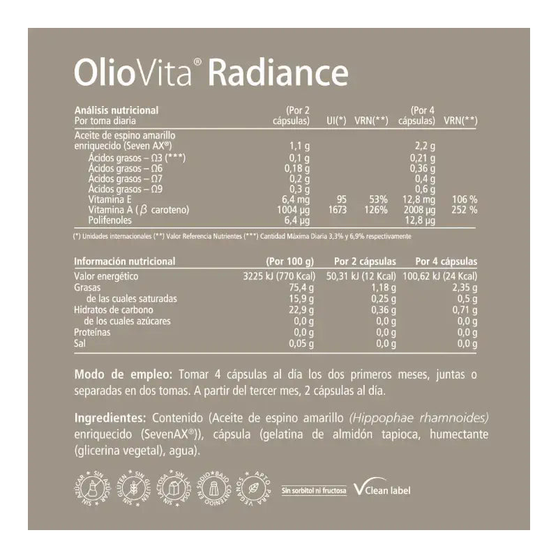 Vitae Oliovita Radiance, 120 gélules