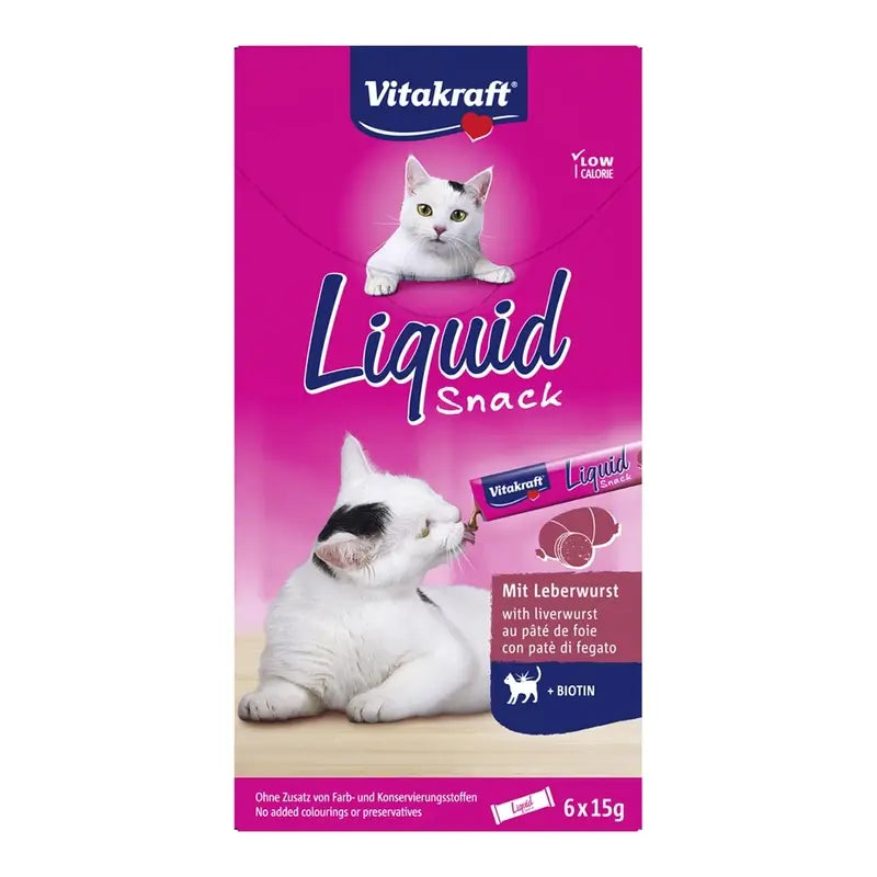 Vitakraft Cat Liquid Snack : pâté à la biotine, 11 x 6 unités