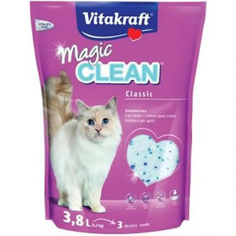 Vitakraft Magic Clean Perles de silice 3, 8 L, 1, 7 kg, 8 unités